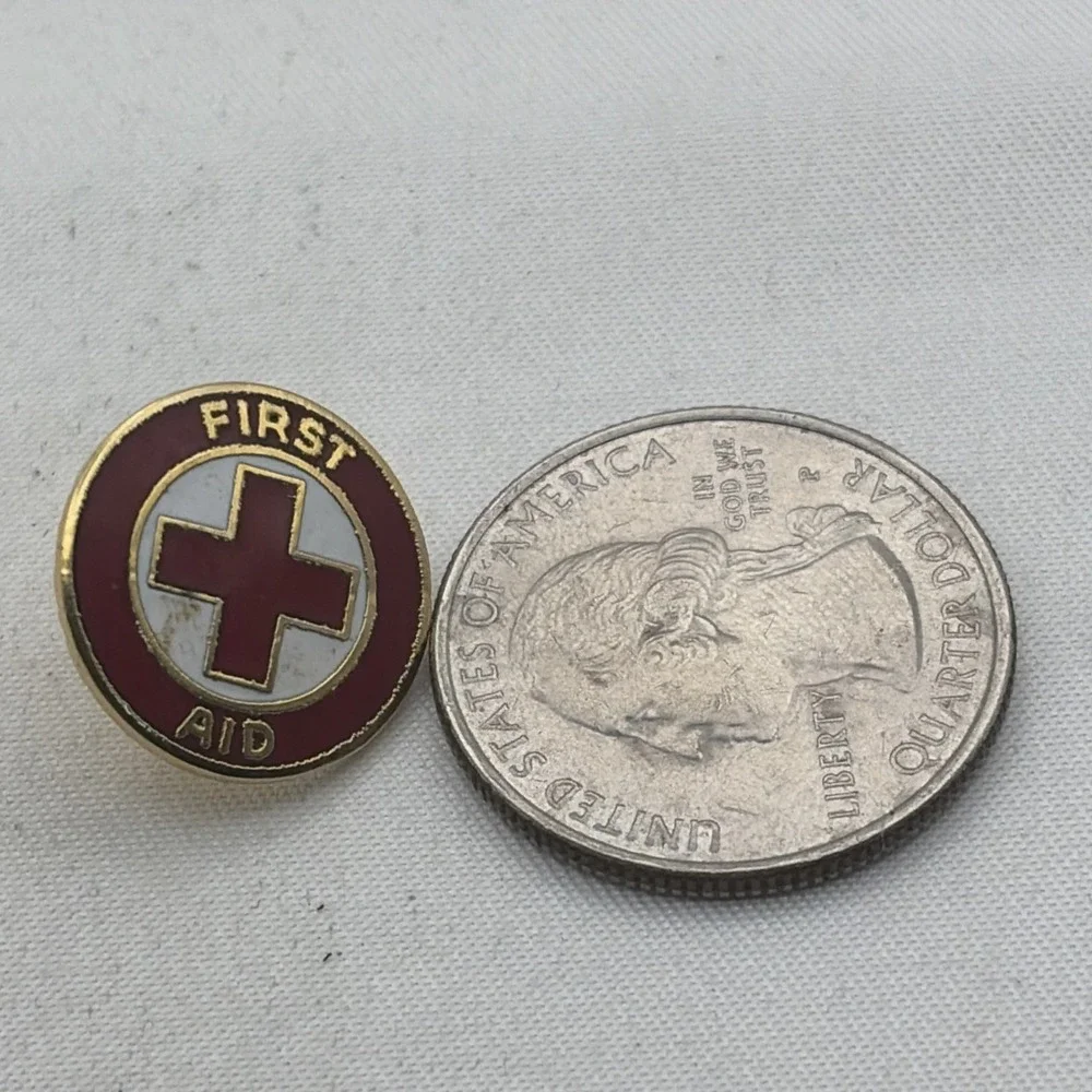 First Aid Red Cross Lapel Hat Pin